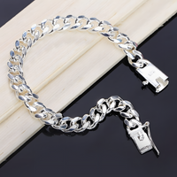 Unified Jewellery Premium 8mm Cuban Curb Chain Bracelet 20cm Box Clasp 1844