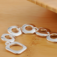 Rounded Square Geometric Chain, Toggle Fastening and Adjustable Statement 1809