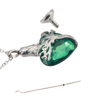Heart Tree of Life Urn Necklace Crystal Funnel Filler 316L Stainless Steel B208