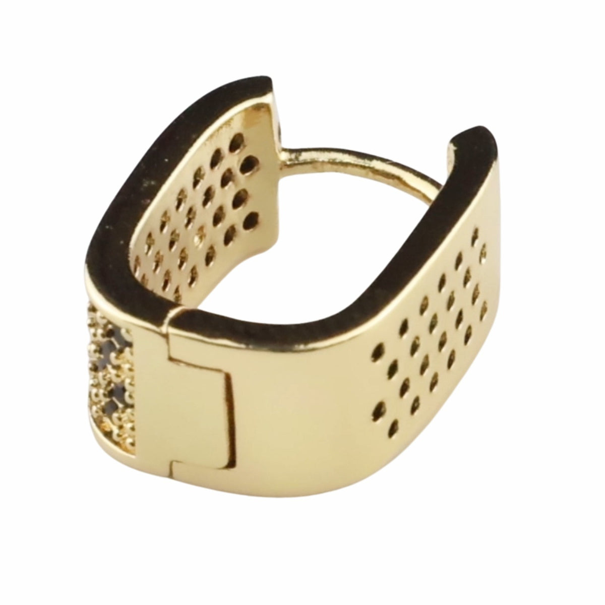 Hoop Earrings For Women Black Zircon Micro Pave Sparkle Round Brilliant Cut 1370