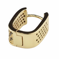 Hoop Earrings For Women Black Zircon Micro Pave Sparkle Round Brilliant Cut 1370