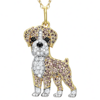 Boxing Dog Pendant Necklace Women Cute Schnauzer Style Animal MultiColor  B224
