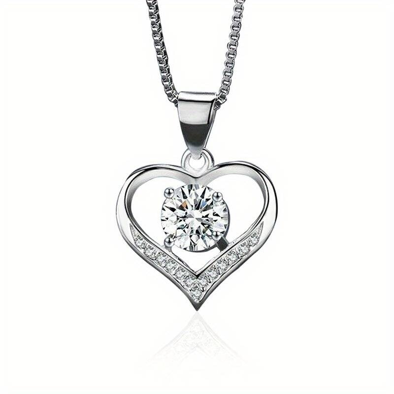 Unified Jewellery® Exquisite 925 Silver Plated Bridal Heart Pendant Necklace 13