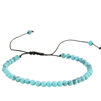 4mm Mini Energy Gemstone Bracelets, Natural Stone Beaded Strand Om Symbol B114