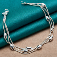 Unified Jewellery Luxury Multi Strand Oval Bead Bracelet Lobster Clasp 1899