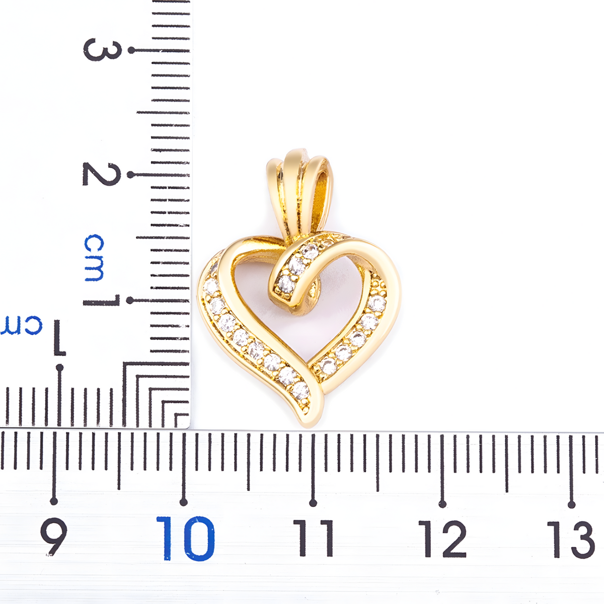 Heart Pendant Necklace for Women Copper Alloy GoldPlated Twisted Open Heart 1149