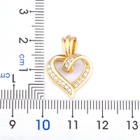 Heart Pendant Necklace for Women Copper Alloy GoldPlated Twisted Open Heart 1149