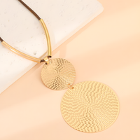 Contemporary Layered Geometric Circular Choker Necklace Drop Earring Set B109