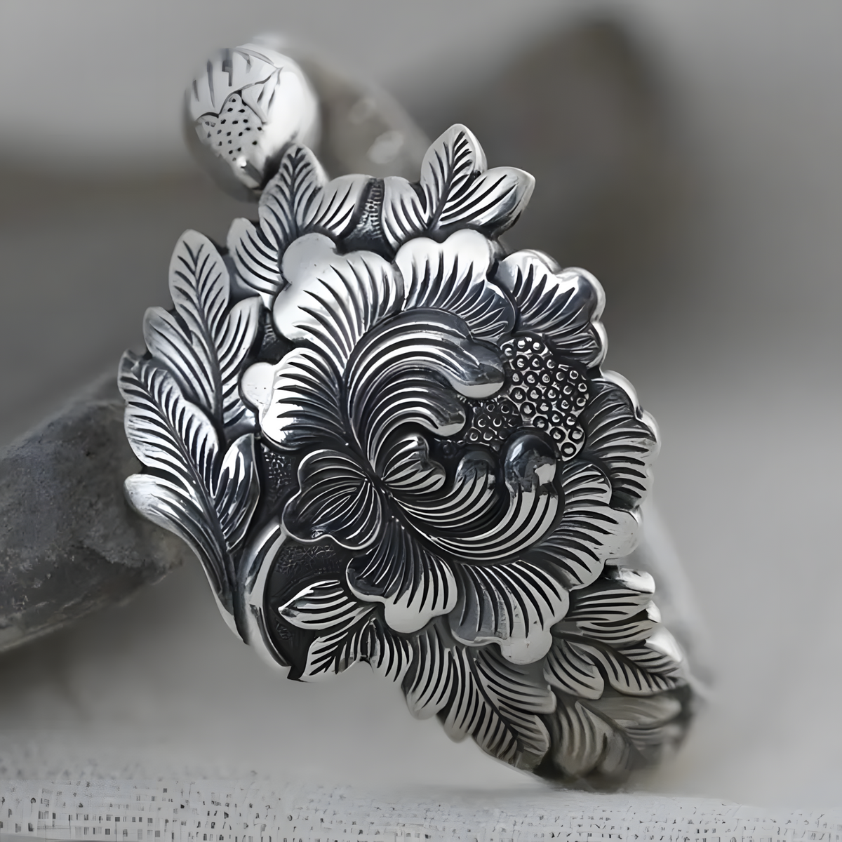 Unified Jewellery Premium Floral Statement Ring Adjustable 13mm Women 1832