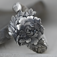 Unified Jewellery Premium Floral Statement Ring Adjustable 13mm Women 1832