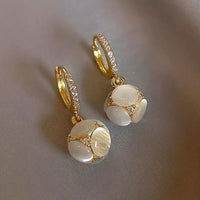 Exquisite Ball Design Moonstone Inlaid Dangle Earring Elegant Luxury Style 75 UK