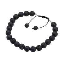 Unisex Natural Stone Bracelet, 8mm Lava Rock Beads & Tigers Eye, Adjustable B115