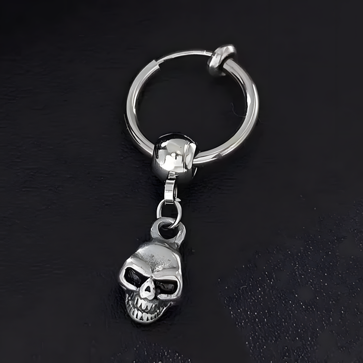 Men's Stainless Steel Skull Dangle Earrings for Boys Punk Rock Hip Hop 468