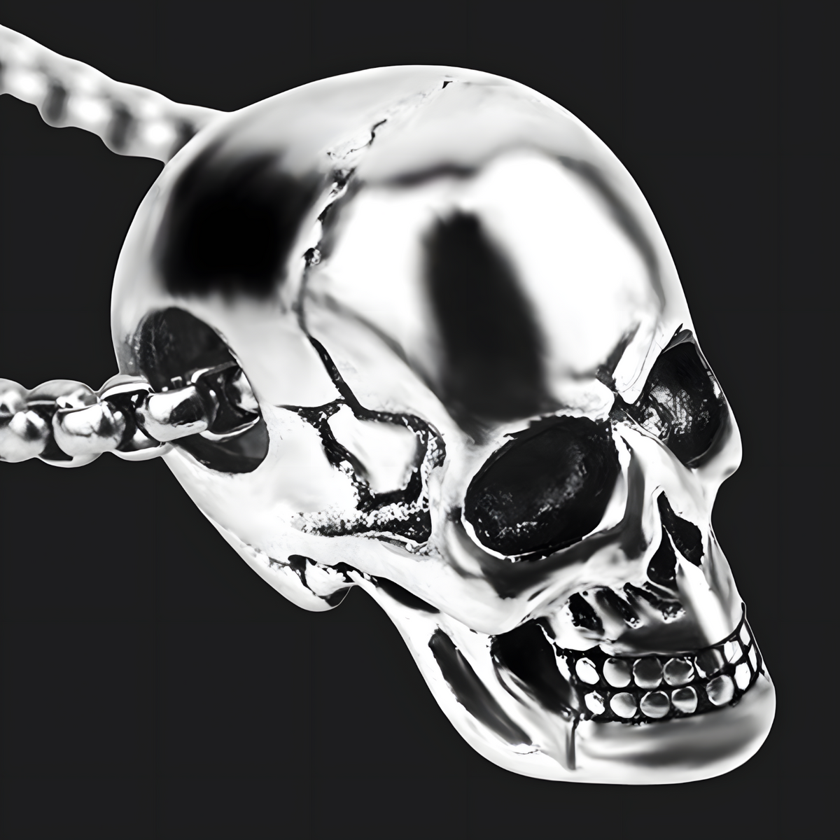 Gothic Skull Pendant Necklace - Men Women Unisex Punk Skeleton Charm Chain 1489