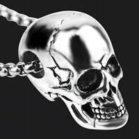 Gothic Skull Pendant Necklace - Men Women Unisex Punk Skeleton Charm Chain 1489