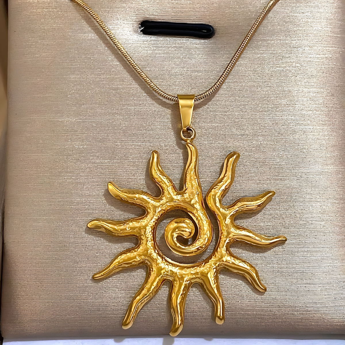 Unified Jewellery Gold Tone Sun Spiral Necklace And Earrings Set For Women 1714