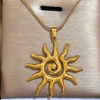 Unified Jewellery Gold Tone Sun Spiral Necklace And Earrings Set For Women 1714