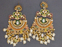 Elegant Bollywood Inspired Gold Kundan Earrings and Tika Set Indian Jewelry 247