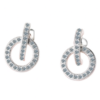 925 Sterling Silver Rhinestone Drop Earrings, Punk Rock Arch Bridge Dangle 322