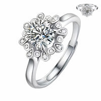 Women's Adjustable Teardrop Bezel Zircon Sunflower Halo - 6 Prong Claw 1652