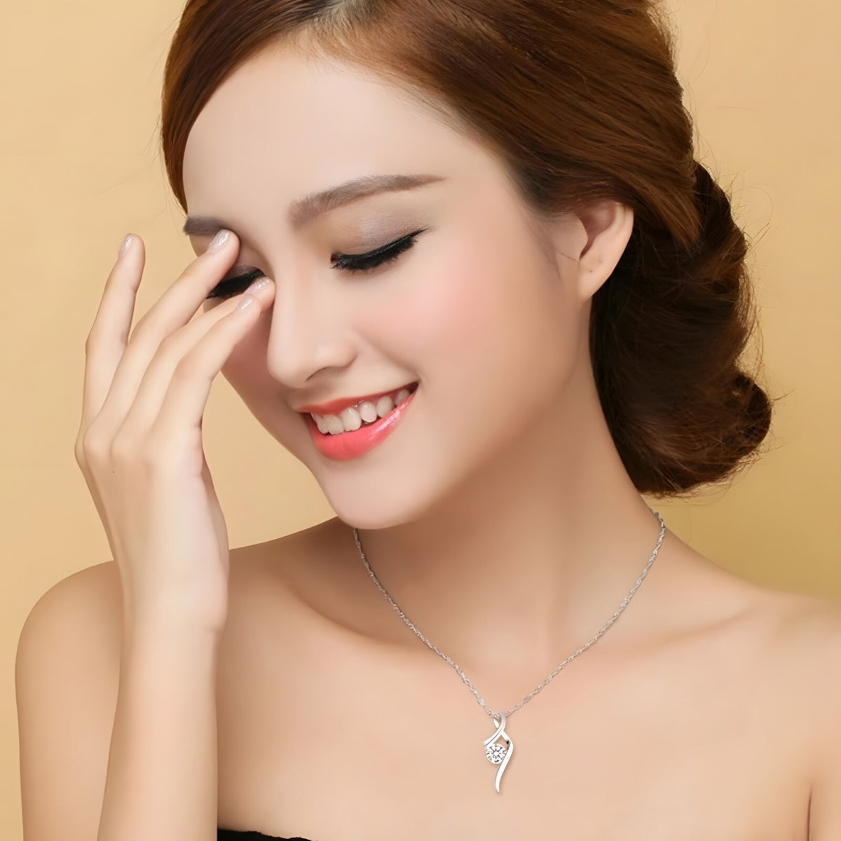 Sterling Silver Infinity Twist Pendant Necklace for Women Real 925 Box Chain 290