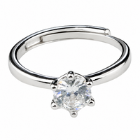Premium Solitaire Ring For Women Round Brilliant Zircon Engagement Ring 1601