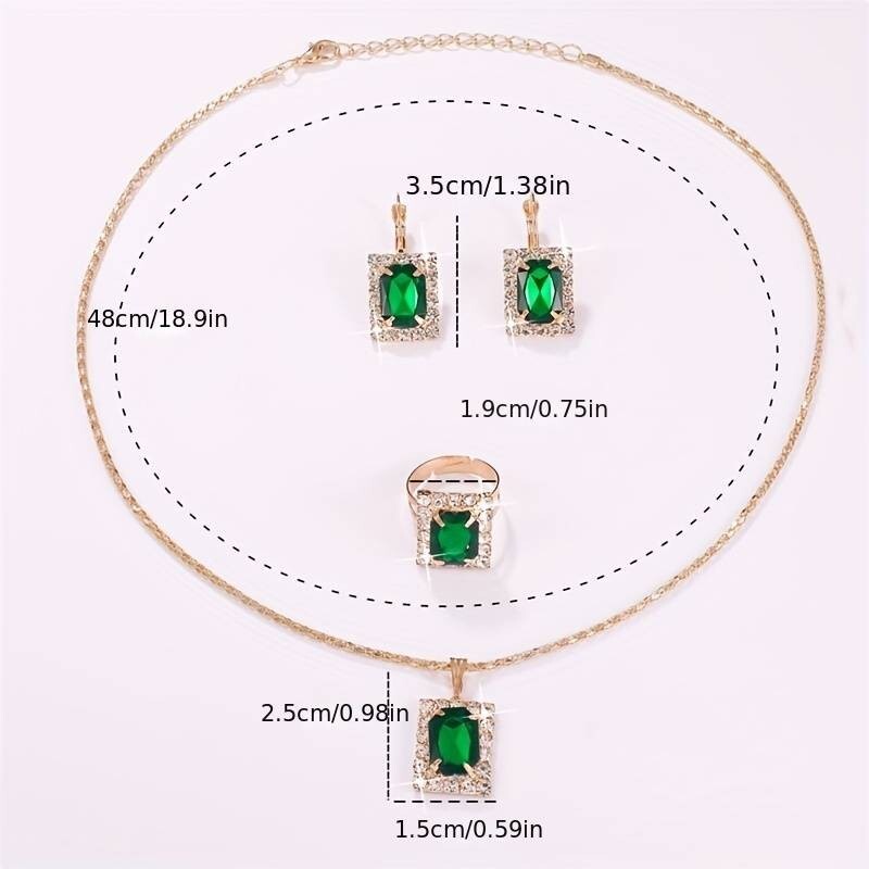 Elegant Jewelry Set Zirconia 1 Necklace + 1 Pair Of Earrings + 1 Ring 26 UK