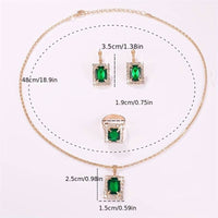 Elegant Jewelry Set Zirconia 1 Necklace + 1 Pair Of Earrings + 1 Ring 26 UK