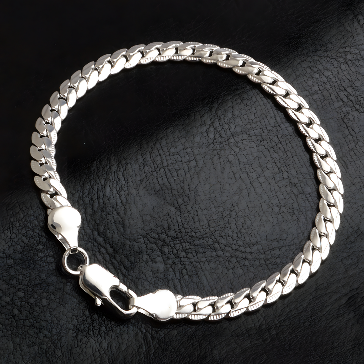 925 Silver-Plated Bracelet – Cuban Link Chain S925 Lobster Lock, Polished 850