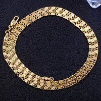 18K Gold Plated Chain Necklace, 2mm Wide, Adjustable Eco-Friendly Material 440
