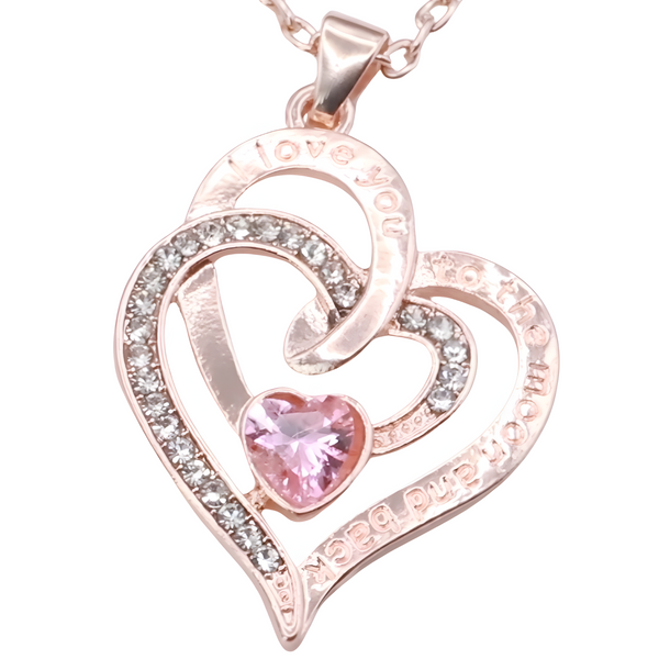 18K Gold Plated Zinc Alloy Blue Heart Stone and Princess Cut Rhinestones  B311