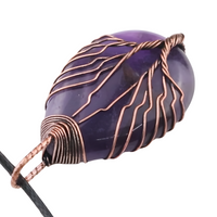 Amethyst Tree Of Life Pendant Necklace Oval Purple Crystal Energy Healing 1348