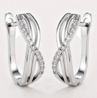 Unified Jewellery® - Women's 925 Silver Infinity Hoop Earrings with Zircon 7 UK