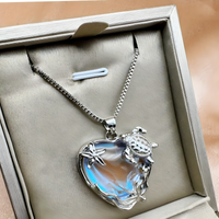 Sterling Silver Plated Sea Turtle Starfish Heart Pendant Necklace UK Ship B28