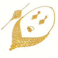 5-Piece Bridal Jewelry Set: Earrings, Necklace, Bangle, Ring, Exaggerated 110