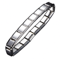 9mm Stainless Steel Bracelet 180mm Length Weight Silver Tone Link Bracelet 1398