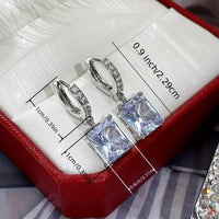 Shiny Zircon Hoop Drop Earrings Silver Plated Wedding Holiday Party Decor 63 UK