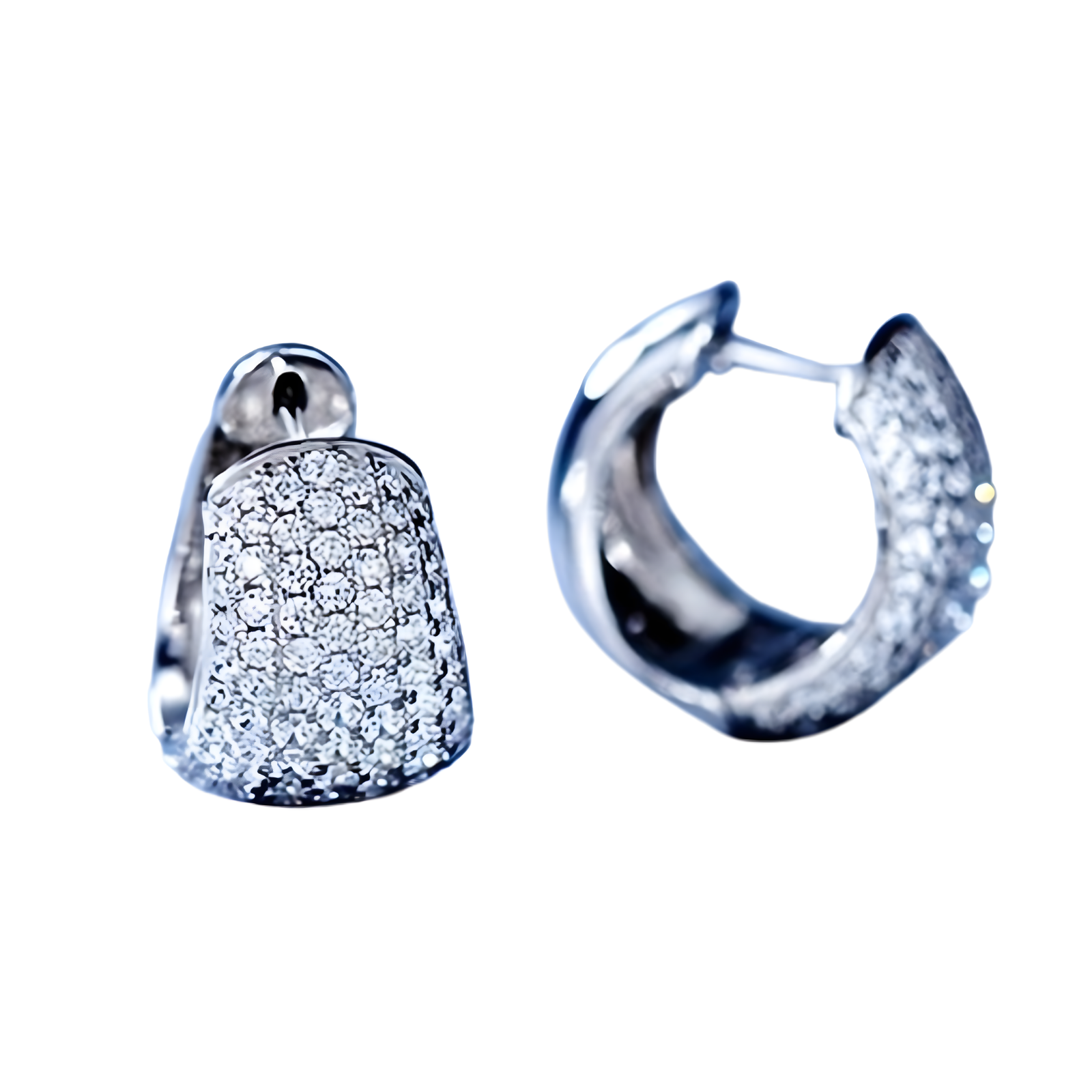 Unified Jewellery Exquisite Zircon Pavé Small Hoop-Shaped Huggie Earrings 649