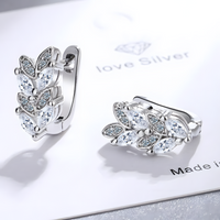 Women's 925 Sterling Silver Cubic Zirconia Pave Hoop Earrings |Dainty Huggie 472