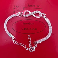 Fashion Silver Infinity Bracelet Jewelry Jewellery Women Lovely Christmas 19 UK