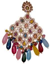 Elegant Bollywood Inspired Gold Kundan Earrings - Traditional Indian Jewelry 183