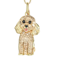 Poodle Pendant Necklace -Sparkling Dog Charm Pendant with Pavé Crystal Body B254