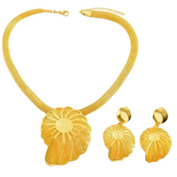 Luxury Conch Bridal Necklace & Drop Earrings Set, Elegant Women's Jewellery 130