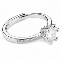Round Cut Solitaire Ring For Women With Sparkling Shoulder Band Wedding 1607