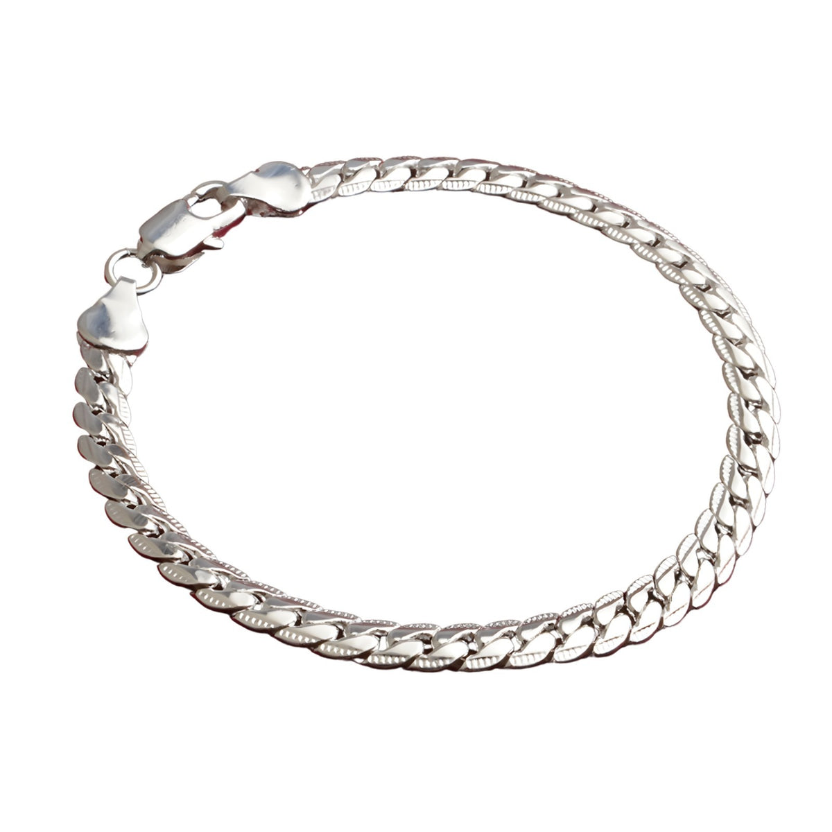 925 Silver-Plated Bracelet – Cuban Link Chain S925 Lobster Lock, Polished 850
