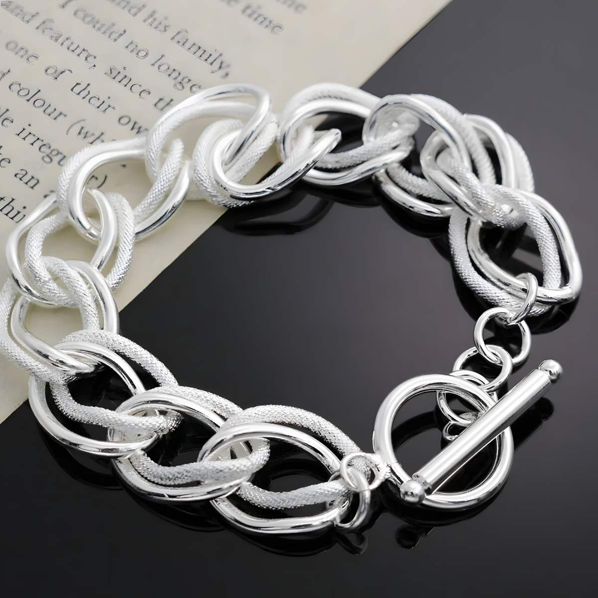 Double-Twist Link Bracelet for Women – Chunky Double Twist Chain 20 cm (8") 1430