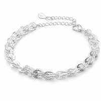 Premium Braided Leaf Link Bracelet for Women - Adjustable Statement Chain 1818