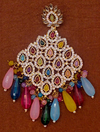 Elegant Bollywood Inspired Gold Kundan Earrings - Traditional Indian Jewelry 183