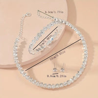 Luxury Glitter Crystal Zircon Necklace & Stud Earrings & Bangle Jewelry 99 UK