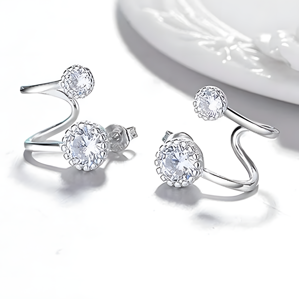 Unified Jewellery Sparkling Cubic Zirconia Circle Drop Earrings for Women 359